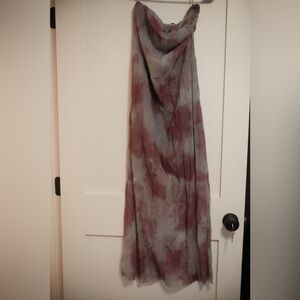 Zara Burgundy and Gray Tie-Dye dress